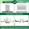 Lash Clusters 96pcs Individual Lashes D Curl 12mm Eyelash Clusters KEYYOU Volume Wispy Lash Extension Soft&Comfortable Easy DIY at Home(Y15,D-12mm)