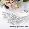 Yean Flower Bride Wedding Hair Comb Crystal Bridal Hair Piece Rhinestone Hair Accessories for Women and Girls (Silver)