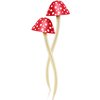 Taiyin 2 Pcs 2 Pcs Mushroom Hair Accessories Hair Sticks for Buns Mushroom Hair Clip (Red)