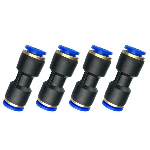 Fuel Line Connector for 3/8" OD Pneumatic Nylon Tube Hose Union Quick-Connect, Fit for 10mm OD Nylon Tubing/Gas Line Pack of 4