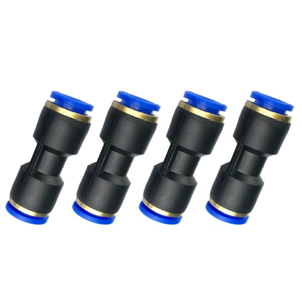 Fuel Line Connector for 3/8" OD Pneumatic Nylon Tube Hose Union Quick-Connect, Fit for 10mm OD Nylon Tubing/Gas Line Pack of 4