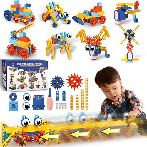 Building Block STEM Toys in Action for Boys 3 4 5 6 7 8 Year Old Ages, Christmas Stocking Stuffer for Kids Boys Construction Engineering Robot Toy Learning Activities Games Birthday Gifts for Kids