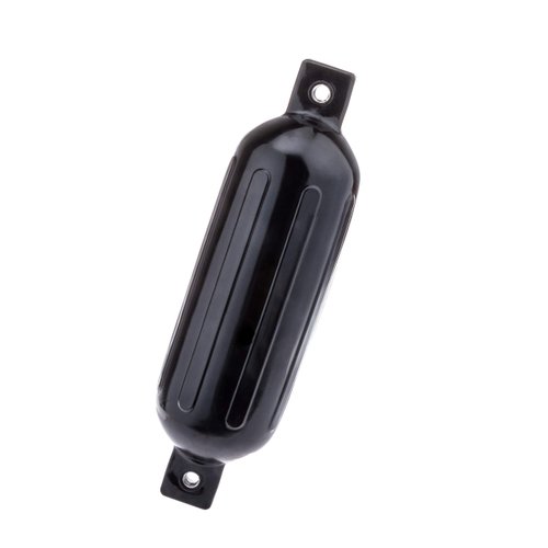 Seachoice Twin Eye Ribbed Boat Fender, Black, 5-1/2 In. X 20 In.