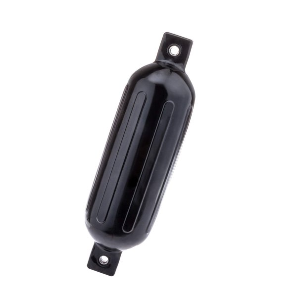 Seachoice Twin Eye Ribbed Boat Fender, Black, 5-1/2 In. X 20 In.