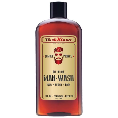 LUMBER PRINCE Men's Original All in One 3-in-1 Shampoo, Conditioner, Hair, Beard and Body Wash - American Viking Crew Cannon with Bulldog Duke PH Ballwash