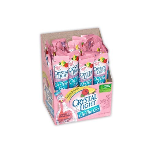 Crystal Light On The Go Sticks - 20oz Water Bottle Size - 30ct Boxes (Sold in Pack of 4) - Raspberry Lemonade