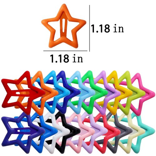 Myhiju 40 Pcs Y2K Star Hair Clips,Colorful Stars Hair Clip Hollow Out Kawaii Small Pentagram Hair Barrettes Lovely Cute Metal Five Pointed Star Snap Hair Clips For Women Girls Baby Hair Accessories