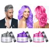 Temporary Hair Color Wax Kit, 3pcs Hair Dye and Makeup Cream for Instant Hairstyles - 4.23 oz Pomades and Chalk for Girls, Kids, Men, Women (Gray, Purple, Pink) Gifts
