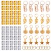 GIRLOOKA 80 Pieces Hair Jewelry Rings Decorations Aluminum Hair Dreadlocks Hair Braid Rings Metal Cuffs Set Hair Clips Headband Accessories