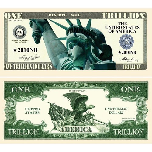 10 Liberty Eagle Trillion Dollar Bills with Bonus “Thanks a Million” Gift Card Set