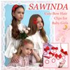 SAWINDA 20Pcs Red Bows Set for Girls Hair School Uniform Bow Headbands Hair Ties Snap Hair Clips Girls Hair Bow Clips Grosgrain Ribbon Hair Bow Clips Accessories for Toddler Little Girls
