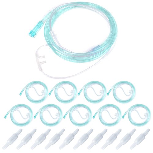 20 Packs Super Soft Nasal Cannula Tubing, Soft-Touch & Kink-Resistant, Includes 10PCS 6.5 Feets Nasal Cannula tubing &10PCS Oxygen Tubing Swivel Connector, Great Value Supplies by Medihealer.