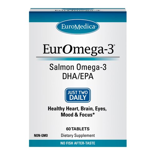 Euromedica EurOmega-3 (60 Tablets) - Potent Omega-3 Fatty Acids + Phospholipids & Peptides - Superior Absorption - EPA & DPA from Exclusive Salmon Source - 30 Servings