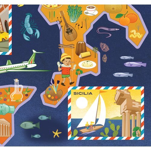 Blue Lobster 1000 Piece Puzzle (Postcards from Italy)