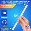IDL Packaging 1/2" (0.43-inch) x 10" All-Surfaces Full-Size Hot Glue Sticks for Glue Guns, Clear (Pack of 10) - Superior Bonding Strength for Wood, Metal, Plastic, Glass, Tile, Cardboard, Masonry