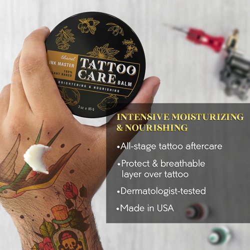 Ebanel Tattoo Aftercare Balm, 100% Plant-Based Multi-Purpose Healing Ointment Tattoo Brightener Butter, 3oz Wound Care Moisturizer for Minor Cuts, Dry Cracked Skin Repair, Psoriasis Eczema Relief
