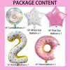 HADCKJA Donut Birthday Party Decorations Donut Balloons Party Supplies with 2nd Foil Balloon Candy Pink White Donut Star Balloons for Sweet Birthday Party Boy Girl Shower Wedding Decorations 5 Pcs