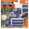 Matchbox Working Rigs Die-Cast Vehicle - International Box Truck ~ Inspired by Goodyear ~ Blue and White ~ 70th Anniversary Series