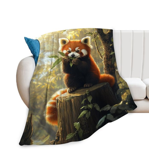 Red Panda Blanket Red Panda Gift Pictures Animal Throw Blanket Panda Decor Fuzzy Plush Blanket Soft for Red Panda Lover Kids Teens Women Men Girls Boys StuffedFor Bedding Sofas Couch 50"X40"