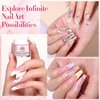 BORN PRETTY Acrylic Nail Kit Acrylic Powder And Liquid Set Clear White Pink Acrylic Powder Starter Kit with Nail Forms for Acrylic Nails Extension Beginner set