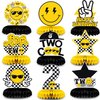 NANAGALI 9 Pcs Two Cool Honeycomb Centerpiece Two Cool Birthday Party Decorations - Happy Face 2nd Table Toppers Centerpieces Birthday Party favors for Boy