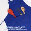 SUNLAND Kids Apron and Hat Set Children Chef Apron for Cooking Baking Painting (Royal Blue, M)