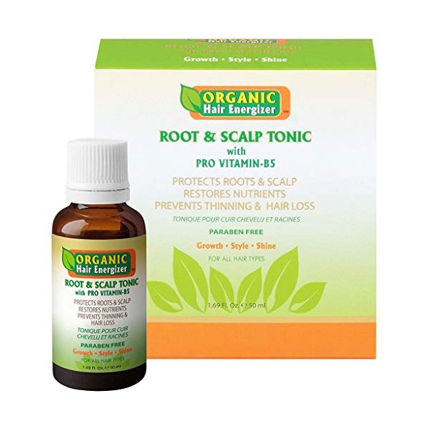 Organic Hair Energizer Root & Scalp Pro Vitamin-B5 Hair Growth Tonic, 1.69 oz | DHT-Blockers, Sulfate-Free & Paraben-Free, Prevent Hair Loss, Thinning & Receding Hair Line | Good For Men & Women