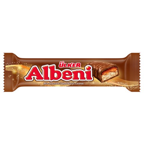 Ulker Albeni Milk Chocolate Coated Bar w Caramel and Biscuit (Pack of 24)