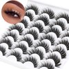 Losha Lashes 14 Pairs Fluffy False Lashes Soft Handmade Fake Eyelashes Vegan Cat Eye Lashes that Like Lash Extensions (P01)