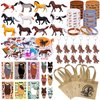 Winrayk 110Pcs Horse Birthday Party Favors Supplies Non-Woven Gift Bags Horse Figurine Make Your Own Stickers Horse Gifts Toys Kids Western Cowboy Cowgirl Animal Horse Birthday Party Supplies Decor