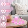 Silicone Tea Set, Silicone Tea Party Set, Pretend Play Tea Party Set for Girls, Food Grade Kids Kitchen Tea Set Accessories for Party (Pink)