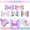 Whaline 5Pcs Easter Hair Bow Clips Glitter Leather Bow Hair Pins Cute Bunny Chick Rabbit Bow Alligator Hair Barrettes Colorful Hairgrips for Toddlers Girls Kids Easter Holiday Party Hair Accessories