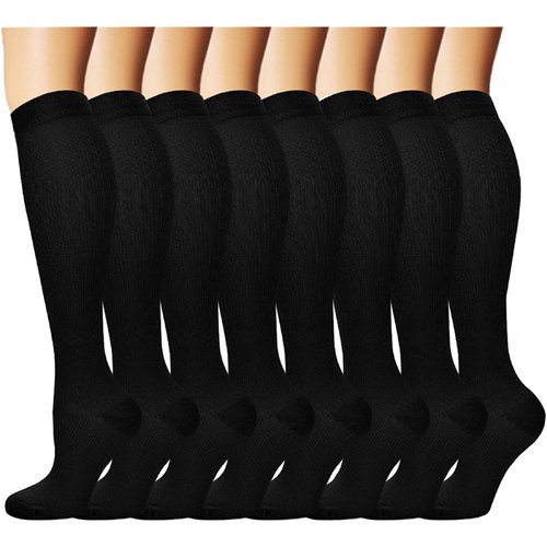 Iseasoo Copper Compression Socks For Men & Women Circulation-Best For Running Hiking Cycling 15-20 mmHg(L/XL)