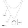 TseanYi Boho Layered Necklace Silver Crescent Moon Pendant Double Horn Necklaces Bead Choker Clavicle Chain Jewelry for Women(Silver)