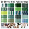 SILPECWEE 20 Sheets Green Nail Polish Strips Spring Nail Wraps for Women Self Adhesive Nail Stickers Nail Strips Real Nail Polish Stick on Nails with 1pc Nail File
