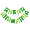 PatiCool Green Happy Birthday Banner,Greenery Theme Birthday Party,Happy Birthday Sign Bunting Banner,Happy Birthday Garland for Women Men Birthday Hanging Jungle Party Decorations Supplies