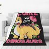 Just A Girl Who Loves Dinosaurs Blanket Dinosaur Decor Throw Blanket Gifts for Girls Boys Dinosaur Lover Super Warm Soft Plush Lightweight Fleece Flannel Bed Blanket for Kids Adults Men Women 50"X40"