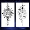 Oottati 8 Sheets Black Arrow Compass Feather Dragon Anchor Sword Snake Tree Flower Temporary Tattoos for Arm