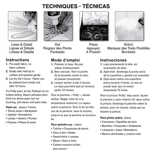 TULIP 17581 Dimensional Metallic Fabric Paint, 6-Pack (Puffy)