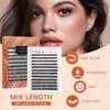 Lash Clusters DIY Lash Extensions, D Curl Individual Lashes Clusters Lashes Wispy Lash Extensions Natural Look Eyelash Clusters Mix 8-16mm(40D-0.07D-8-16mm)