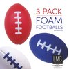 LMC Products 3 Pack of Mini Foam Footballs for Kids - Small, Tiny Football 4.75" in Length - Little Toy Football