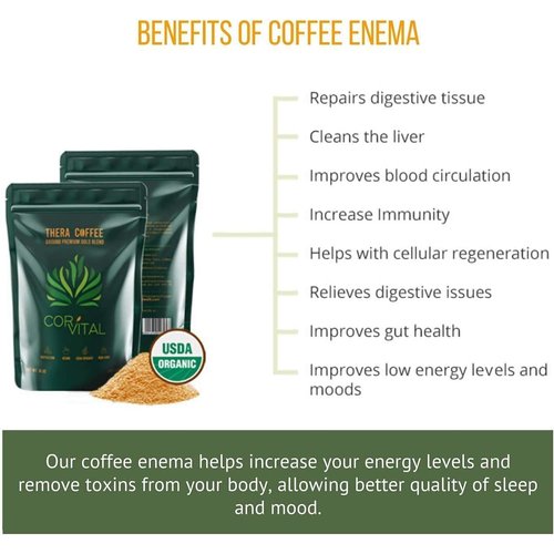 Cor-Vital 1lb Coffee Enema - Organic Enema Coffee - Best Organic Coffee for Enema - Gerson Approved Therapy Roast Coffee Detox Cleanse - Liver Cleanse Detox & Repair - Mold Free Coffee Colon Cleanse