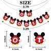 Dalaber Oh Twodles Banner, Happy 2nd Birthday Party Decor for Boys, Red Mouse 2nd Birthday Party Decorations Supplies, Red,Black