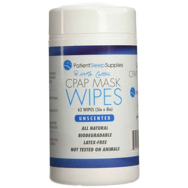 Patient Sleep Supplies CPAP Mask Wipes - 62 Wipe Canister - Unscented