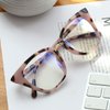 MORESHINE Cateye Anti Blue Light Blocking Computer Glasses Fashion Women Eyeglasses Frames Anti UV Clear Lens (97093-C16 Pink Tortoise)