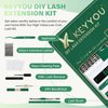 DIY Lash Extension Kit KEYYOU 300Pcs Individual Eyelash Extension Kit 30D 0.07D Curl 9-18MIX Lash Clusters Kit with Lash Glue Remover Applicator Easy to Use for Beginners(Kit-30D-0.07D,9-18MIX)