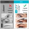 Magic Eyebrow Pencil, 3D 4 Tipped Precise Brow Pen Upgraded Waterproof Microblading Eyebrow Pencil Contouring Pen Natural Makeup Effect (B-Gray)