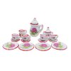 15 Pack Miniature Ceramic Doll Tea Set Dollhouse Tea Cup Set Decoration Accessories for Scale 1:12 Dollhouse Craft (Confederate rose)