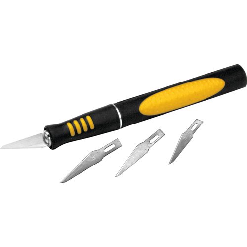 Performance Tool W9170 Precision Hobby Knife Set - 14 Blades for Various Projects with Comfortable Contoured Handle and Storage Case