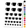 Coffee Mug Cup Solid Temporary Tattoo Water Resistant Fake Body Art Set Collection - Brown (One Sheet)